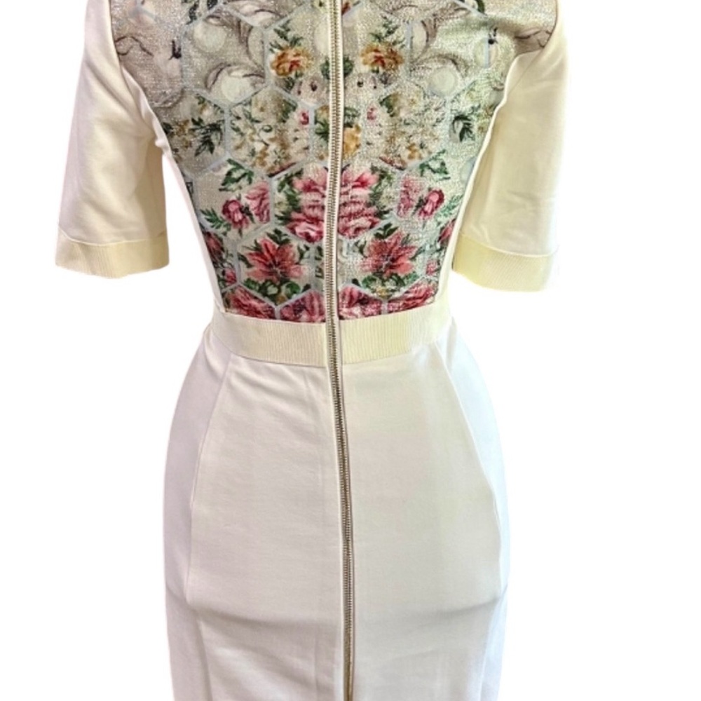 Ted Baker Honeycomb Floral Print White Dress - Picture 5 of 7